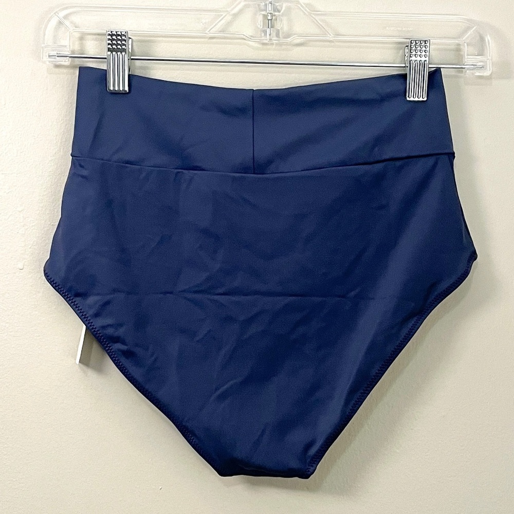 Aerie High Waisted Bikini Bottoms – Navy Blue (Size Small, NWT) - Picture 2 of 9